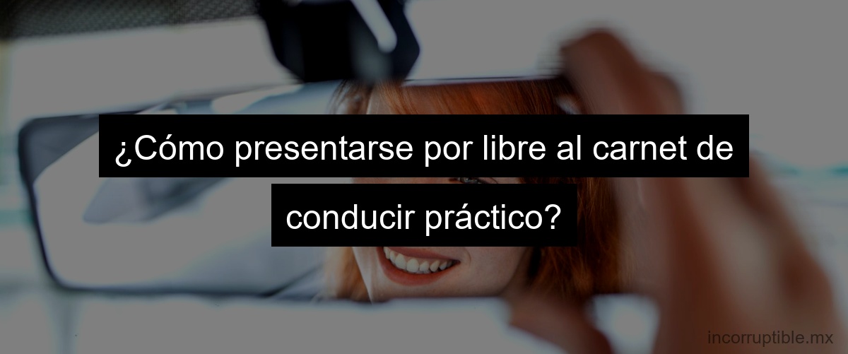 ¿Cómo presentarse por libre al carnet de conducir práctico? ¿Cómo presentarse por libre al carnet de conducir práctico?