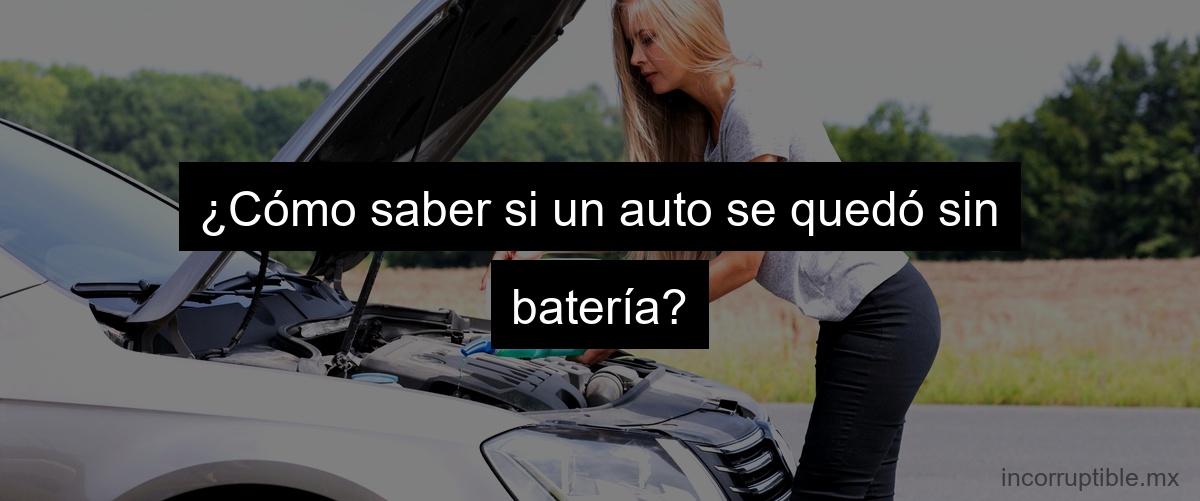 ¿Cómo saber si un auto se quedó sin batería?