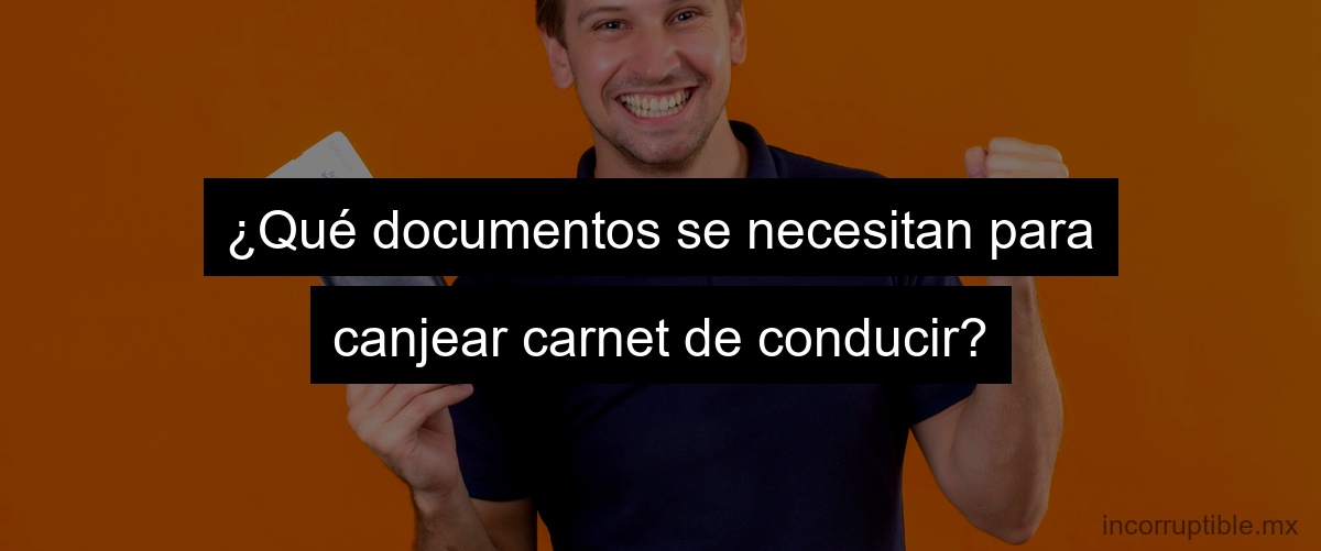 ¿Qué documentos se necesitan para canjear carnet de conducir?