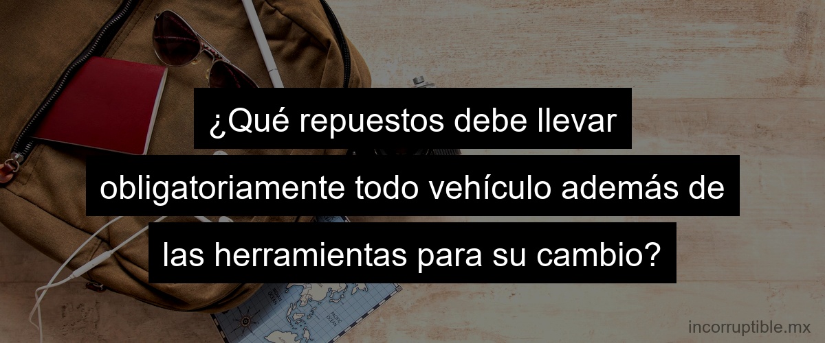 ¿Qué repuestos debe llevar obligatoriamente todo vehículo además de las herramientas para su cambio?
