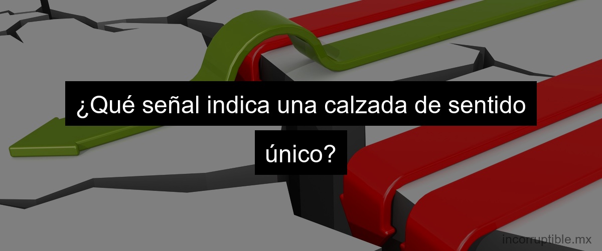 ¿Qué señal indica una calzada de sentido único?