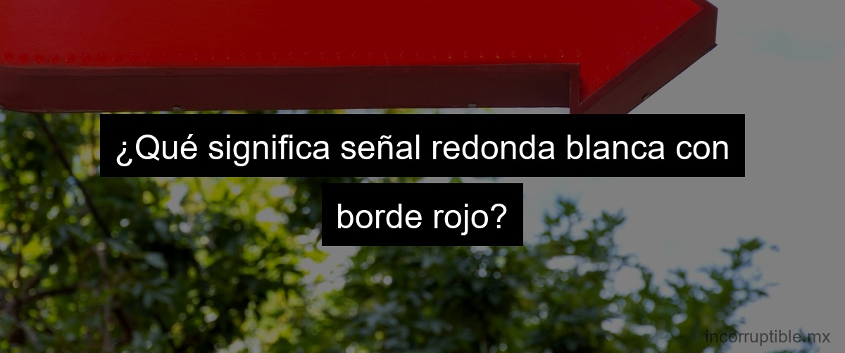 ¿Qué significa señal redonda blanca con borde rojo?